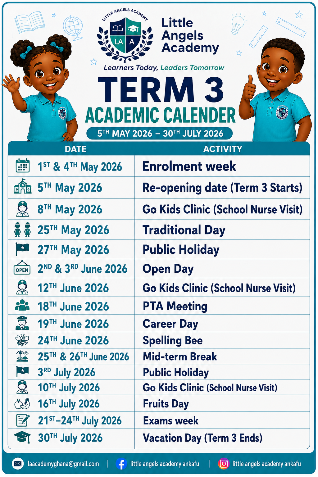 Term 3 Academic Calendar